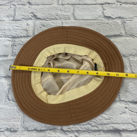 Banana Republic Wool Laine Bucket Hat Brown& tan Made in Italy Lined - Picture 10 of 11